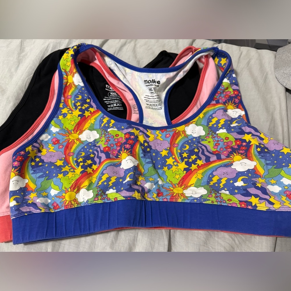 Racerback Molke Bras - 4XL, set of 3
